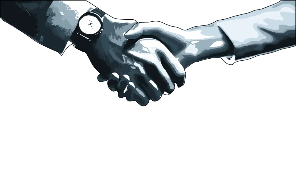 business man and woman shaking hands